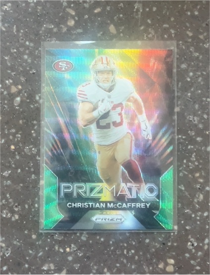 2023 Panini Prizm Prizmatic Green Wave #14 Christian McCaffrey — front