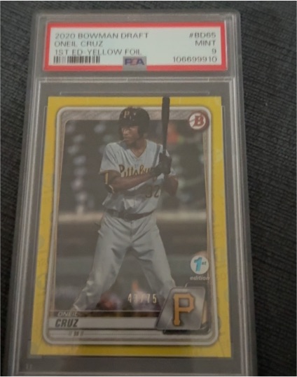 2020 Bowman Draft #BD65 Oneil Cruz — front