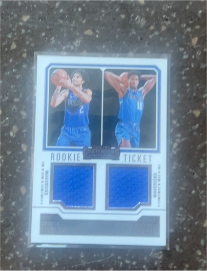 2023-24 Panini Contenders Rookie Ticket #RT2-MAV Dereck Lively II / Olivier-Maxence Prosper — front