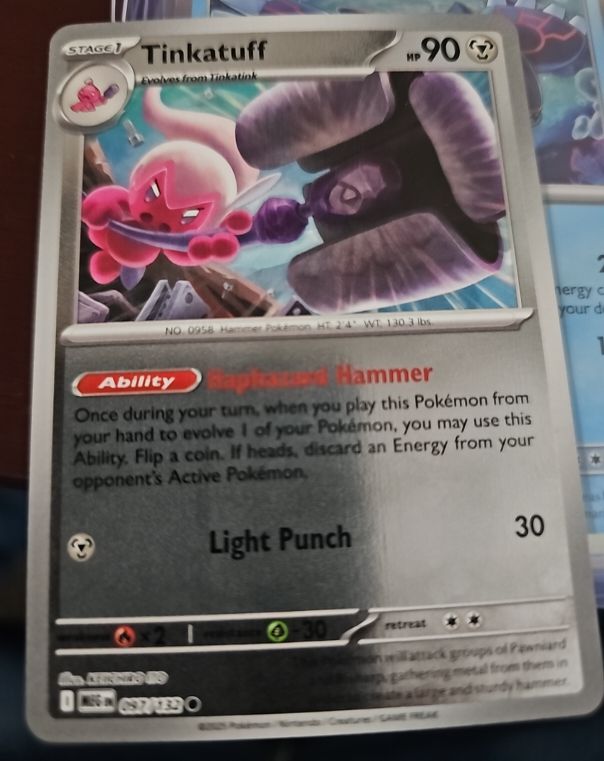 2025 Pokémon ME01: Mega Evolution #097 Tinkatuff — front