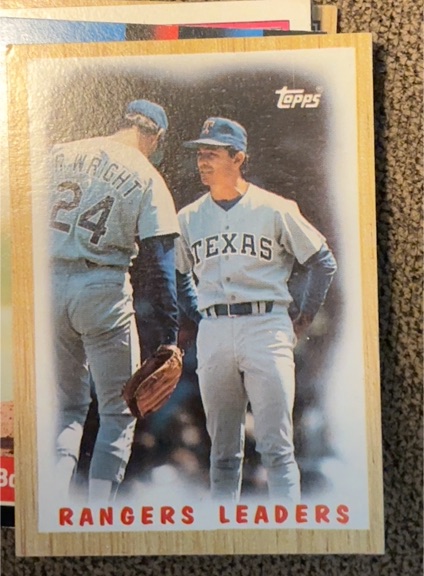 1987 Topps #656 Texas Rangers Leaders Bobby Valentine/Ricky Wright — front