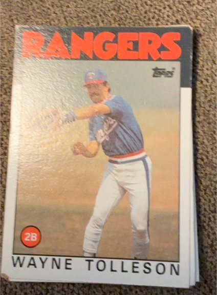 1986 Topps #641 Wayne Tolleson Texas Rangers — front