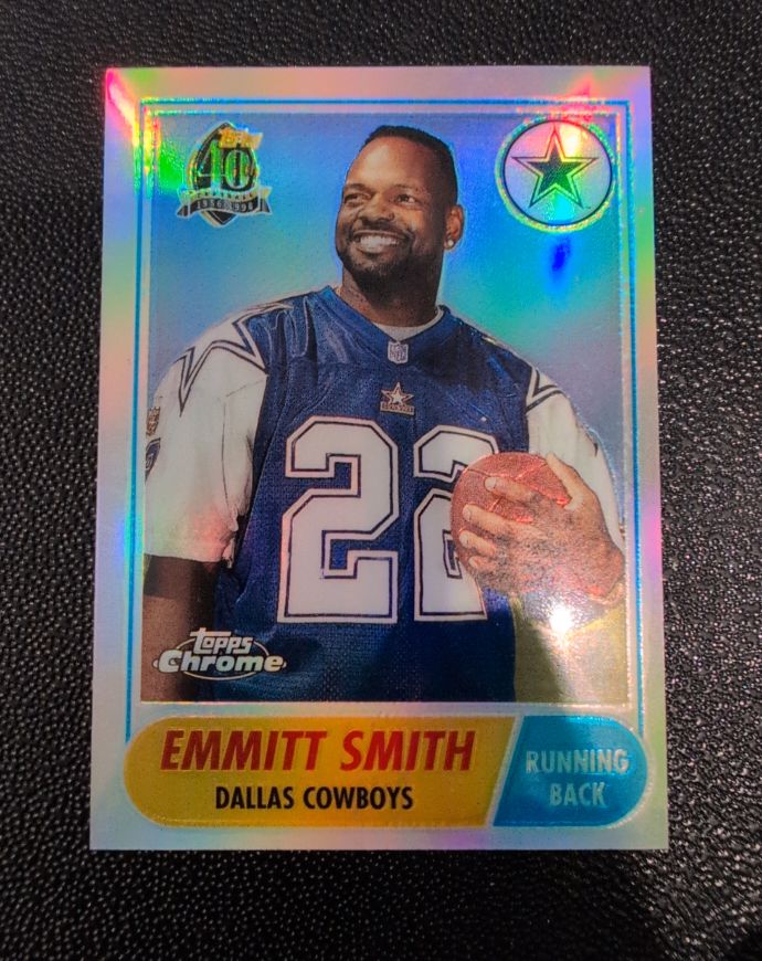 1996 Topps Chrome 40th Anniversary Retro #13 Emmitt Smith — front