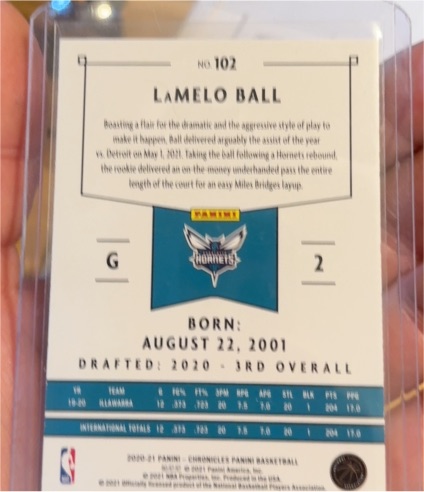 2020-21 Panini Chronicles #102 LaMelo Ball — front