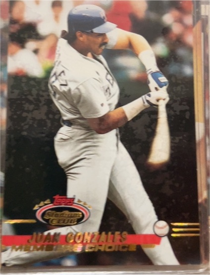 1993 Topps Stadium Club Members Choice #297 Juan Gonzalez — front