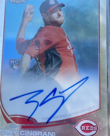 2013 Topps Chrome #171 Tony Cingrani Rookie Card Autograph — front