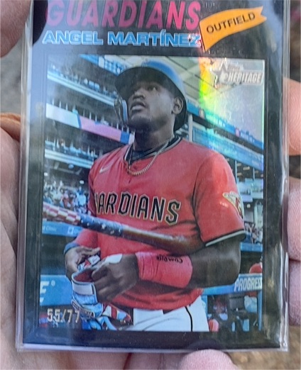 2026 Topps Heritage Chrome Refractor #177 Angel Martinez Cleveland Guardians — front