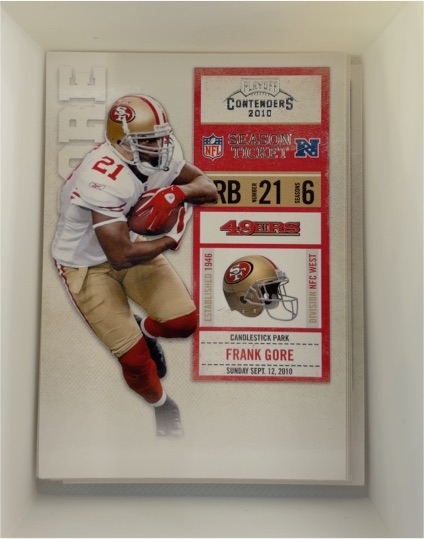 2010 Playoff Contenders Season Ticket #21 Frank Gore — front