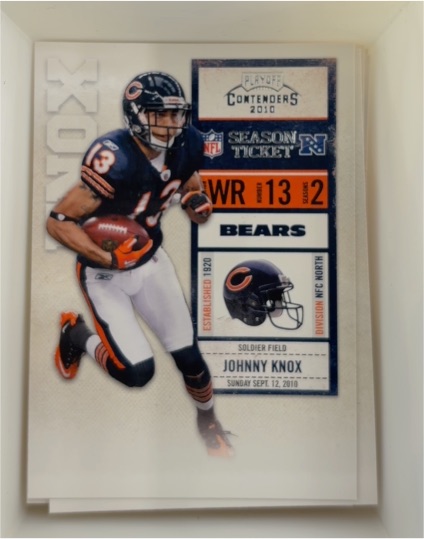 2010 Playoff Contenders Season Ticket #2 Johnny Knox — front