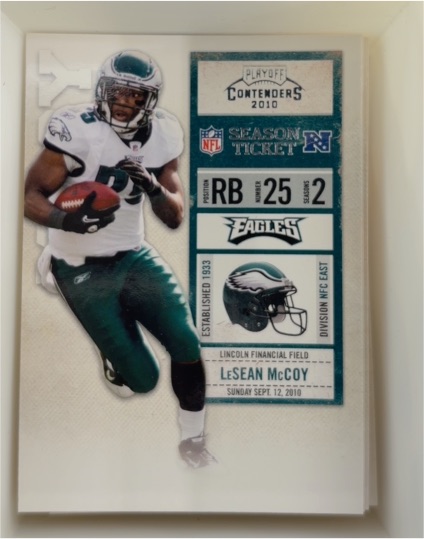 2010 Playoff Contenders Season Ticket #2 LeSean McCoy — front