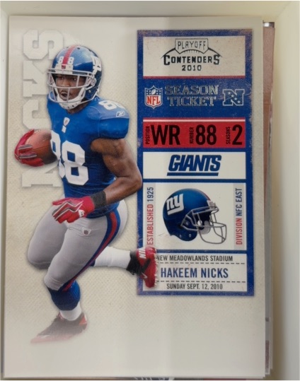 2010 Playoff Contenders #65 Hakeem Nicks — front