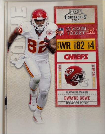 2010 Playoff Contenders Season Ticket #82 Dwayne Bowe — front