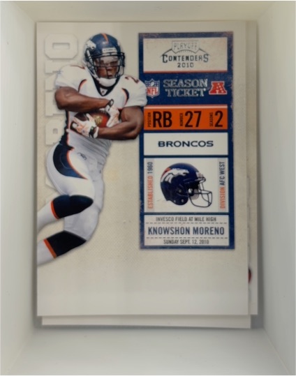2010 Playoff Contenders #29 Knowshon Moreno Denver Broncos — front