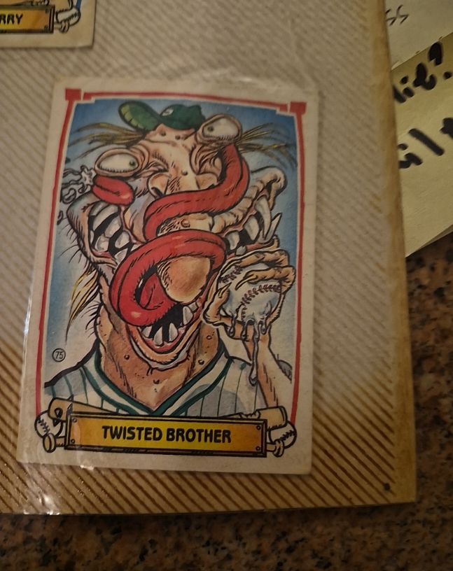 1988 Leaf Baseball's Greatest Grossouts #75 Twisted Brother — front