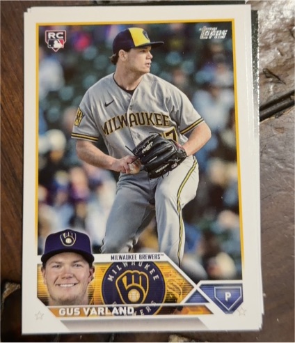 2023 Topps Update #US241 Gus Varland Rookie Milwaukee Brewers — front