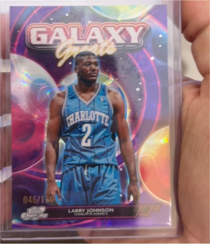 2025 Topps Chrome Cosmic #GG-16 Larry Johnson Galaxy Greats — front