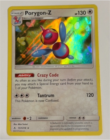 2019 Pokemon Unbroken Bonds #157 Porygon-Z — front