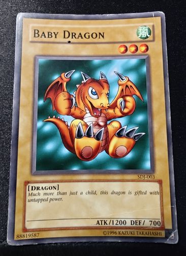 1996 Yu-Gi-Oh! SDJ-003 Baby Dragon — front