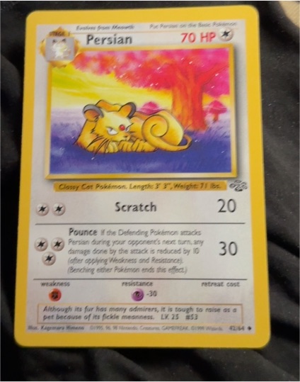 1999 Pokémon Jungle #42 Persian — front
