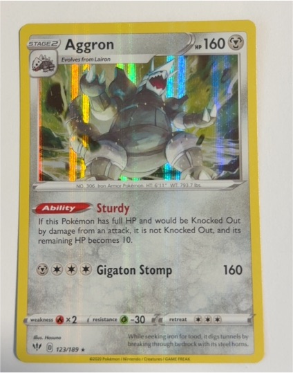 2020 Pokemon Sword & Shield Darkness Ablaze #123 Aggron — front