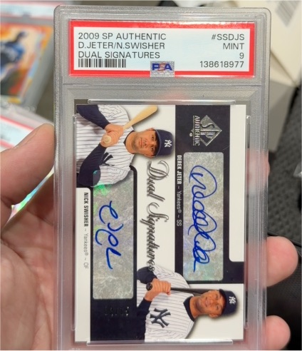 2009 SP Authentic #SSDJS Derek Jeter/Nick Swisher Dual Signatures — front