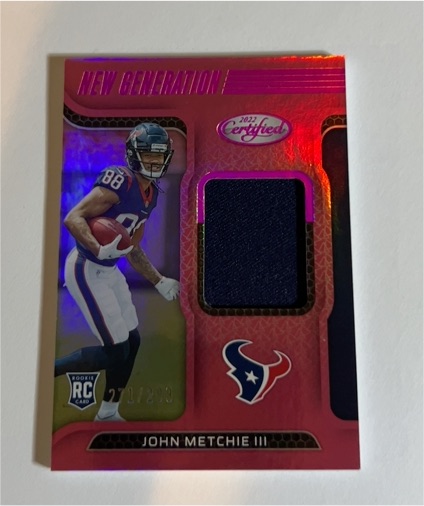 2022 Panini Certified New Generation #NGJ-JM John Metchie III — front