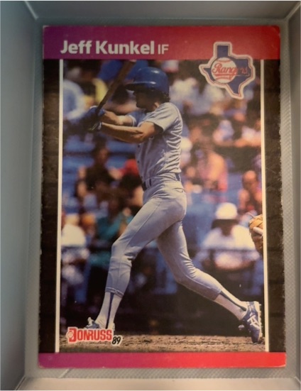1989 Donruss #496 Jeff Kunkel Texas Rangers — front