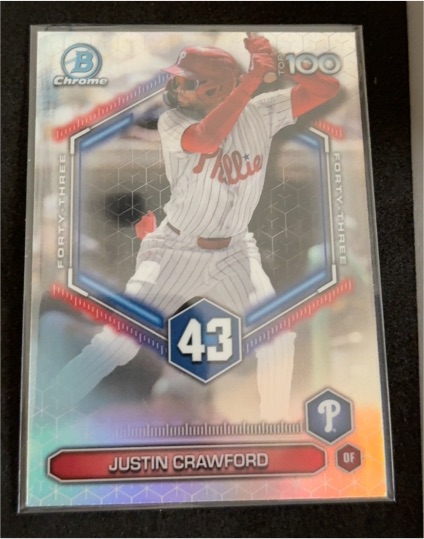 2026 Bowman Chrome Top 100 #BTP-43 Justin Crawford — front