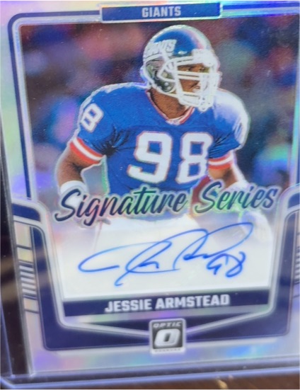 2024 Donruss Optic #SSH-JAD Jessie Armstead Signature Series Silver Prizm Auto Giants — front