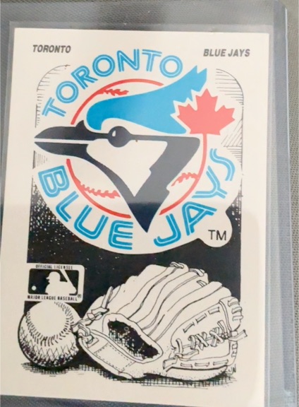 1987 Fleer Toronto Blue Jays Logo Card Sticker — front
