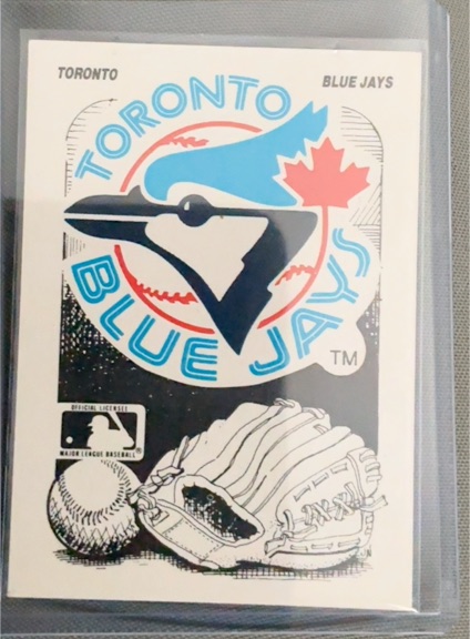 1987 Fleer #NNO Toronto Blue Jays Logo Card Sticker — front