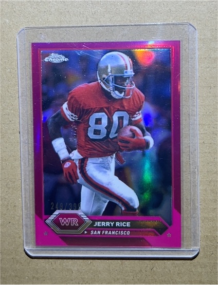 2023 Topps Composite #17 Jerry Rice Topps Chrome Pink Refractor San Francisco 49ers — front