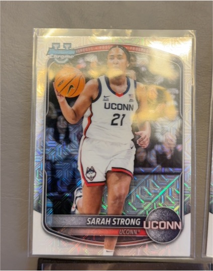 2025-26 Bowman Chrome #BCP-80 Sarah Strong Mojo Refractor — front