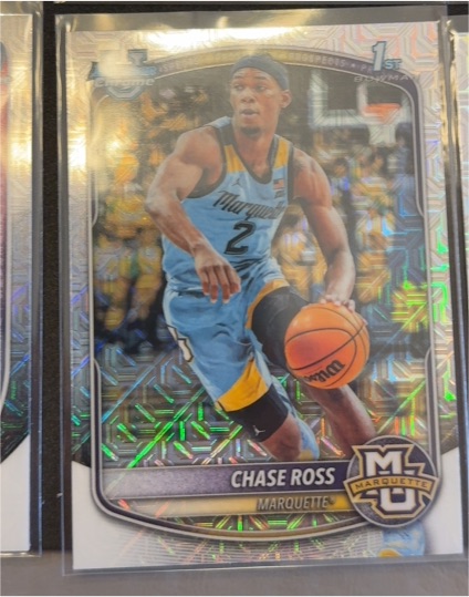 2025-26 Bowman Chrome #BCP-54 Chase Ross Mojo Refractor Marquette 1st Bowman — front