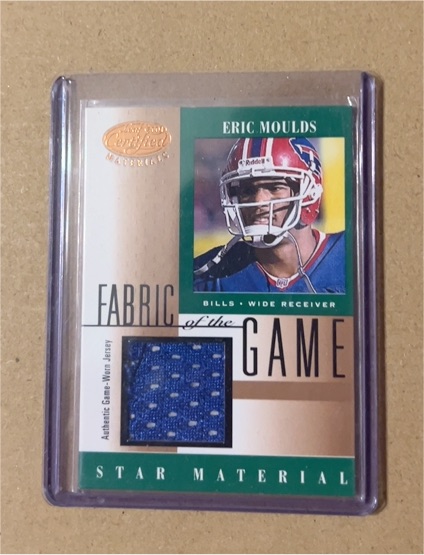 2001 Leaf Certified Materials Fabric of the Game #FG-83 Eric Moulds — front