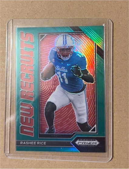 2023 Panini Prizm Draft Picks #NR-8 Rashee Rice New Recruits Green Prizm Rookie Card — front