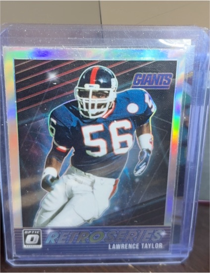 2021 Panini Donruss Optic #RS-LT Lawrence Taylor Retro Series Silver Prizm Giants — front