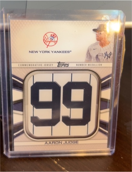 2022 Topps Series 1 Jersey Number Medallion #JNM-AJ Aaron Judge — front