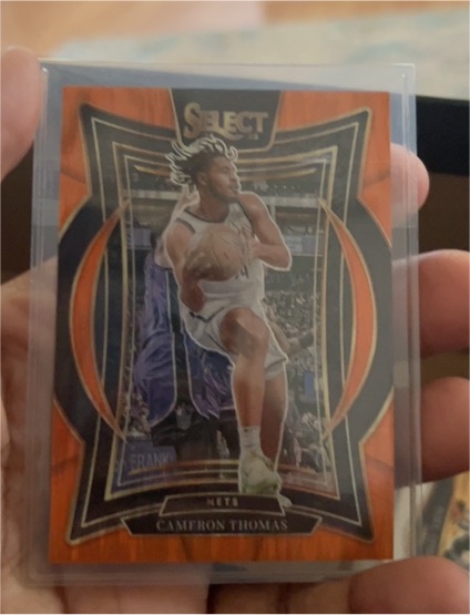 2024-25 Panini Select #50 Cameron Thomas Orange Flash Prizm — front