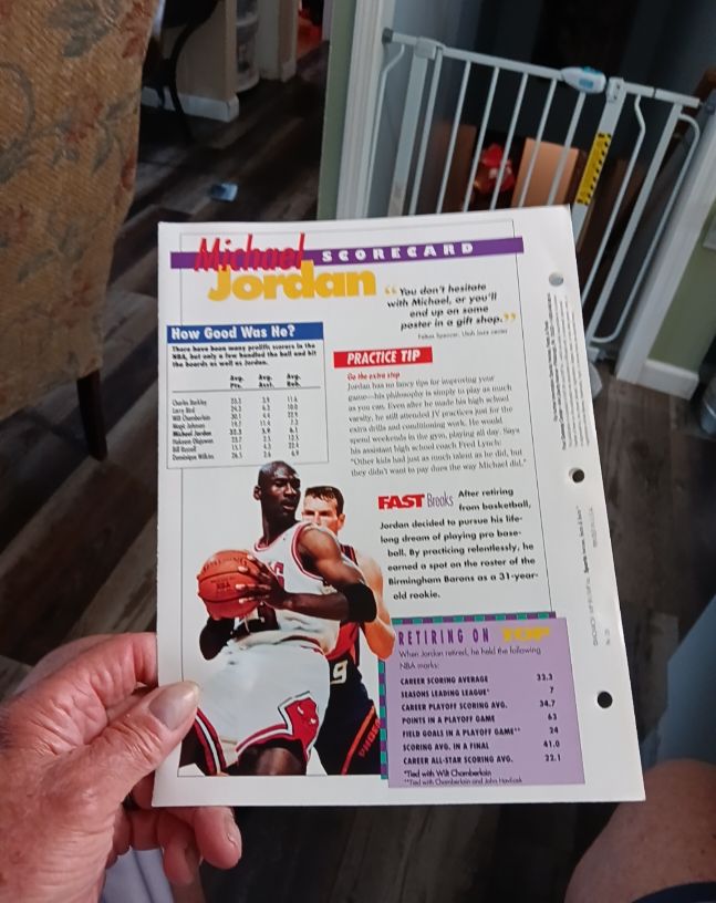 1994 Sports Heroes Feats & Facts #1 Michael Jordan — front