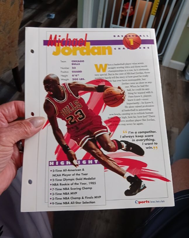 1994 Sports Heroes, Feats & Facts #1 Michael Jordan — front