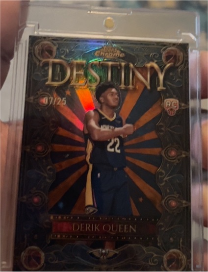 2025-26 Topps Chrome Destiny #D-25 Derik Queen Rookie — front