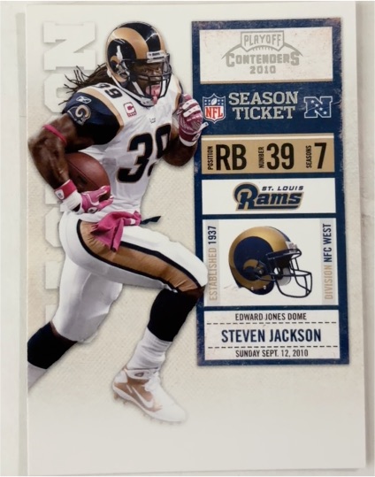 2010 Playoff Contenders Season Ticket #91 Steven Jackson — front