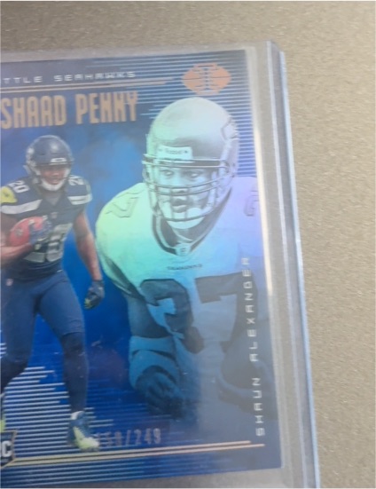 2018 Panini Illusions #34 Rashaad Penny / Shaun Alexander — front