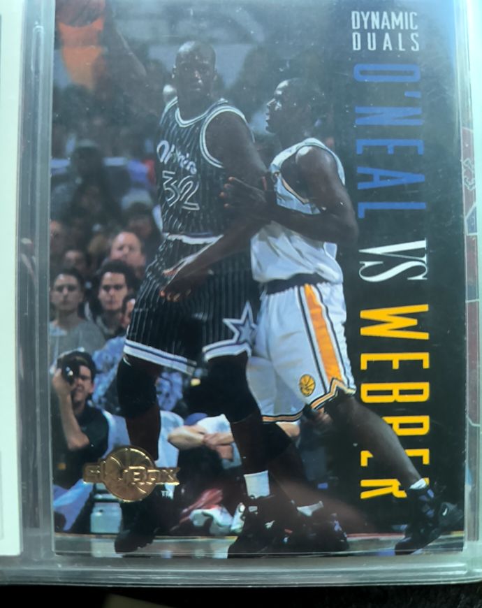 1994 Skybox Dynamic Duals #187 Shaquille O'Neal & Chris Webber — front