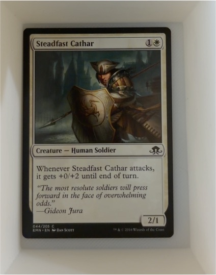 2016 Magic: The Gathering Eldritch Moon #44 Steadfast Cathar — front