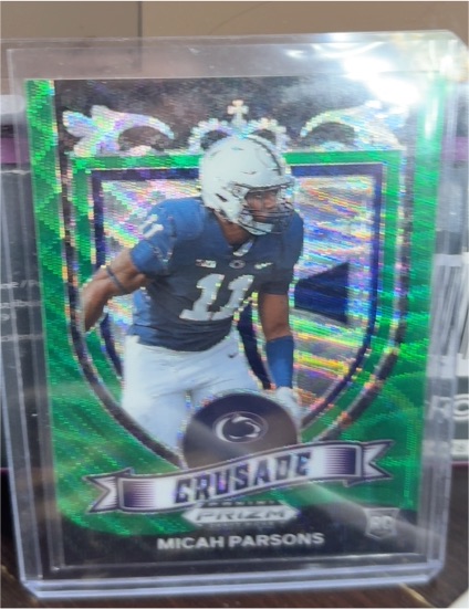2021 Panini Prizm Draft Picks Crusade #175 Micah Parsons Green Wave Rookie — front