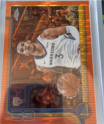 2025-26 Topps Chrome #287 Will Richard Orange Pulsar Refractor RC — front