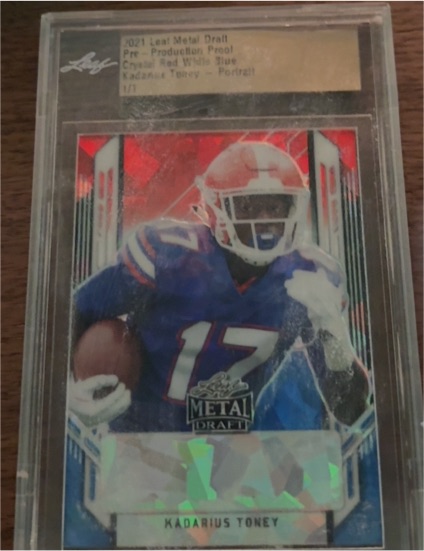 2021 Leaf Metal Draft #1/1 Kadarius Toney Pre-Production Proof Red White Blue — front