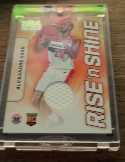2024-25 Panini NBA Hoops #RSM-ASW Alexandre Sarr Rise 'n Shine Memorabilia — front